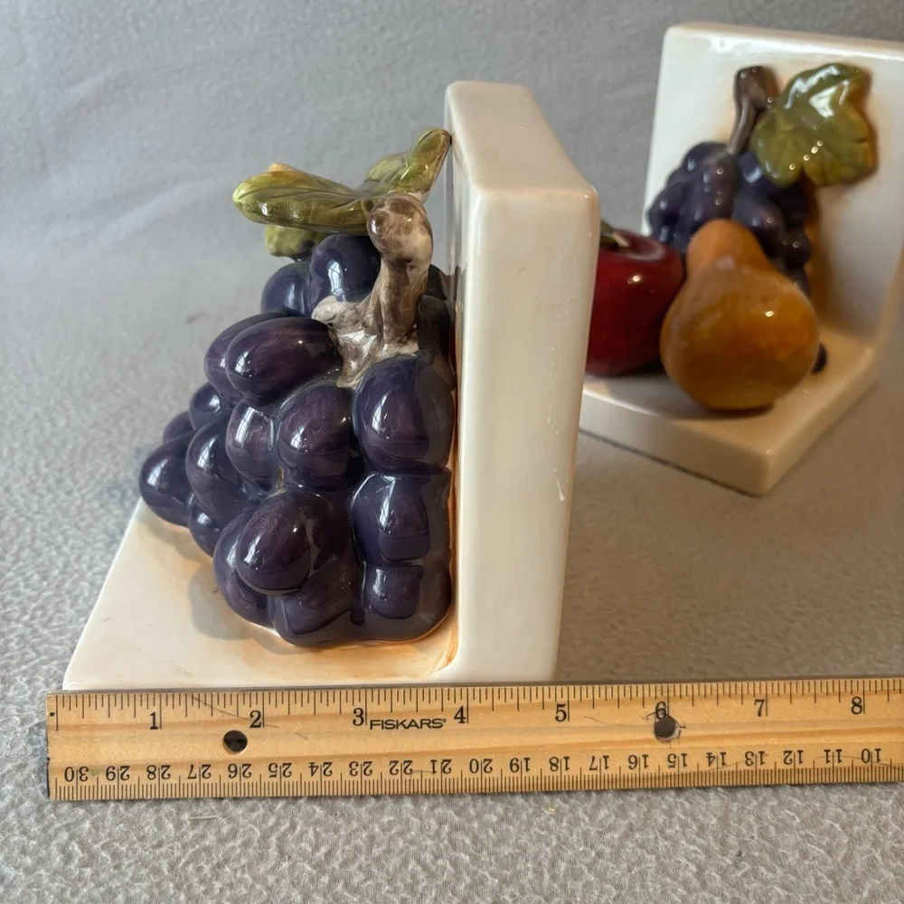 Home Interior Sonoma Villa Ceramic Fruit Bookends Vintage